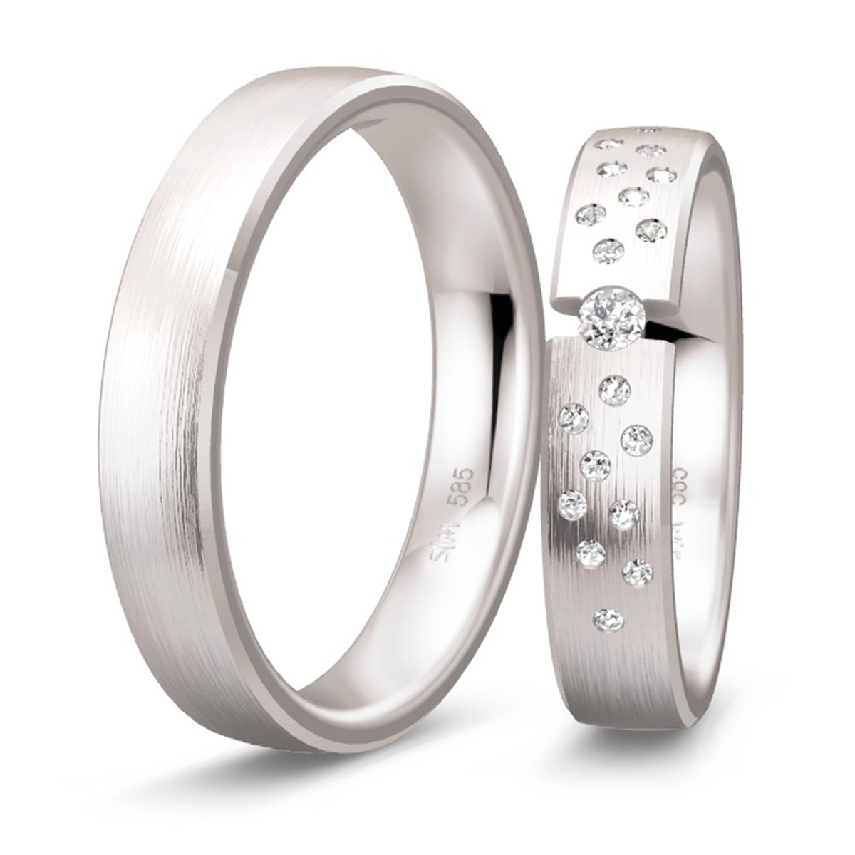 Saint Maurice Silber Eheringe Trauringe Verlobungsringe Silver & Diamonds 91109B 